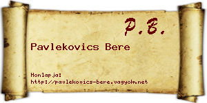 Pavlekovics Bere névjegykártya